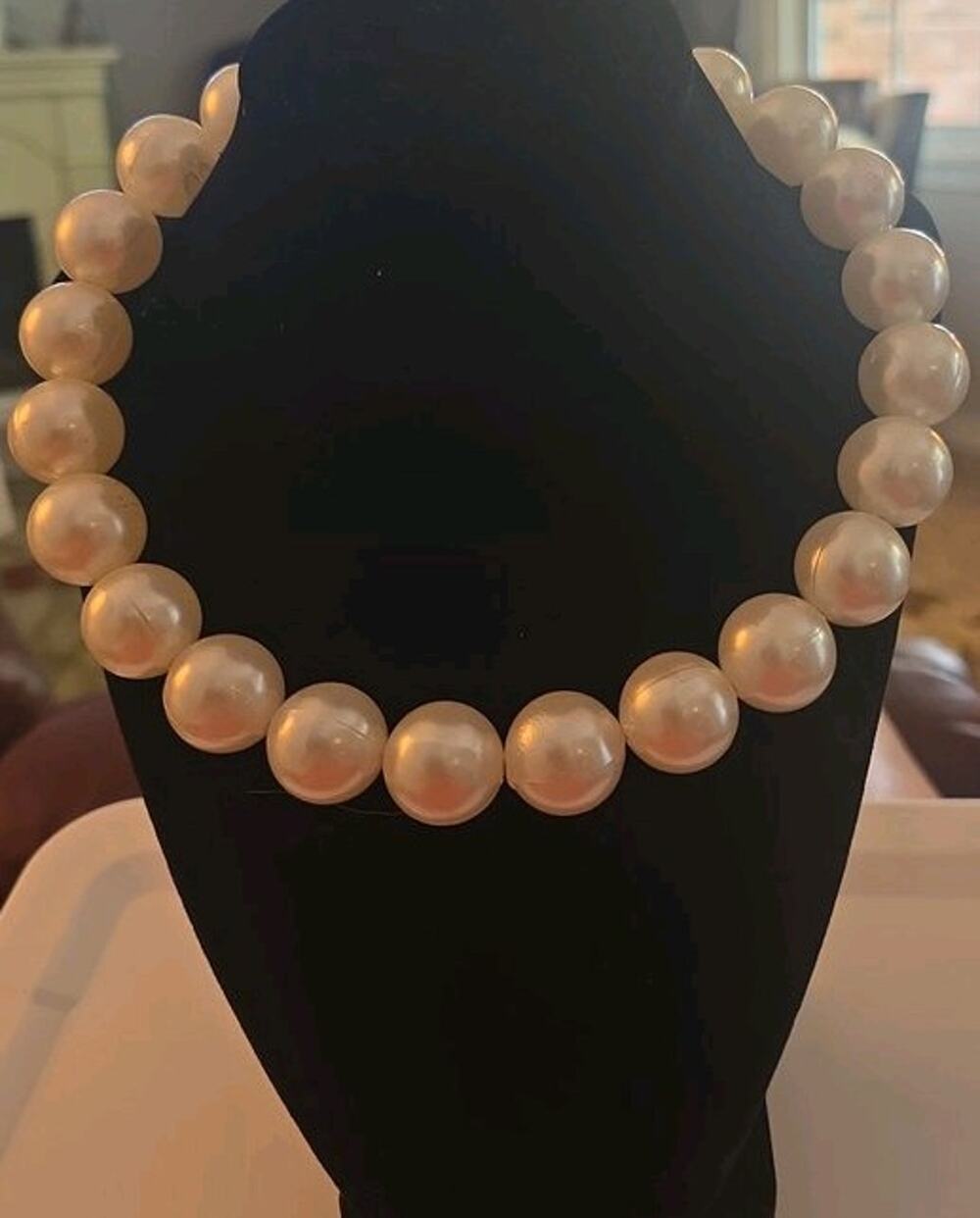 Vintage Faux Pearl Necklace with Adjustable Chain